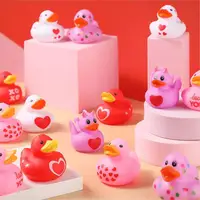 24pcs Rubber Duck Decorations For Car Dashboard Accessories Creative Bath Duck For Kids Shower Valentine's Day Festival Parties 1