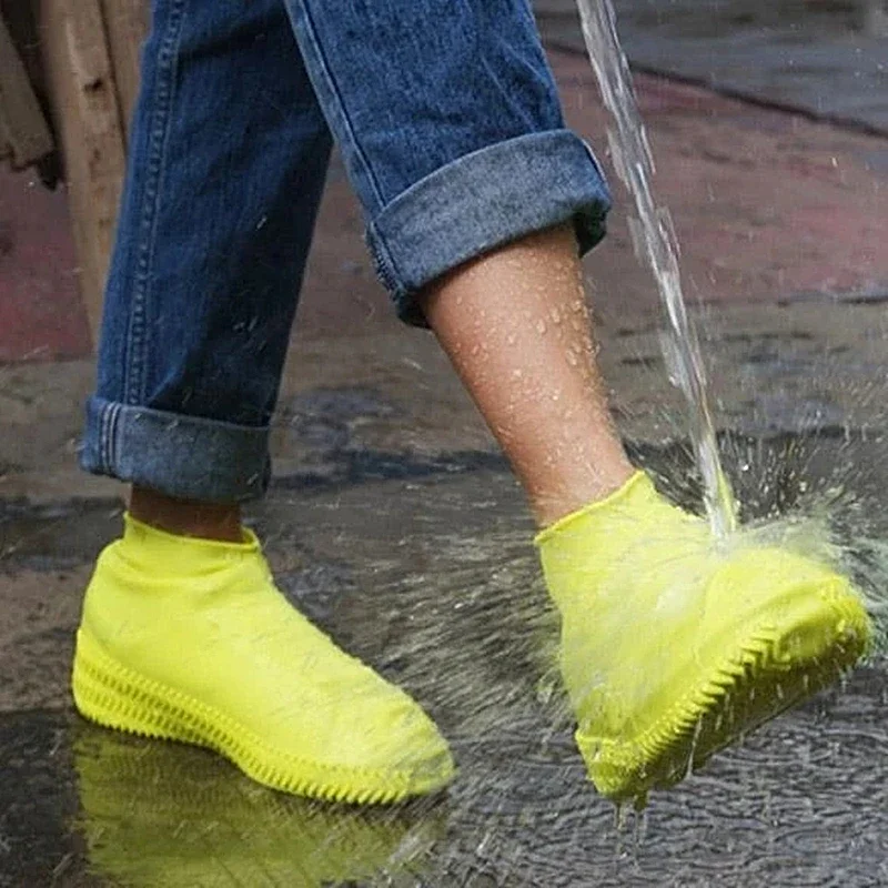 Silicone WaterProof Shoe Covers Reusable Rain Shoe Covers Unisex Shoes Protector Anti-slip Rain Boot Pads For Rainy Day 1 Pair