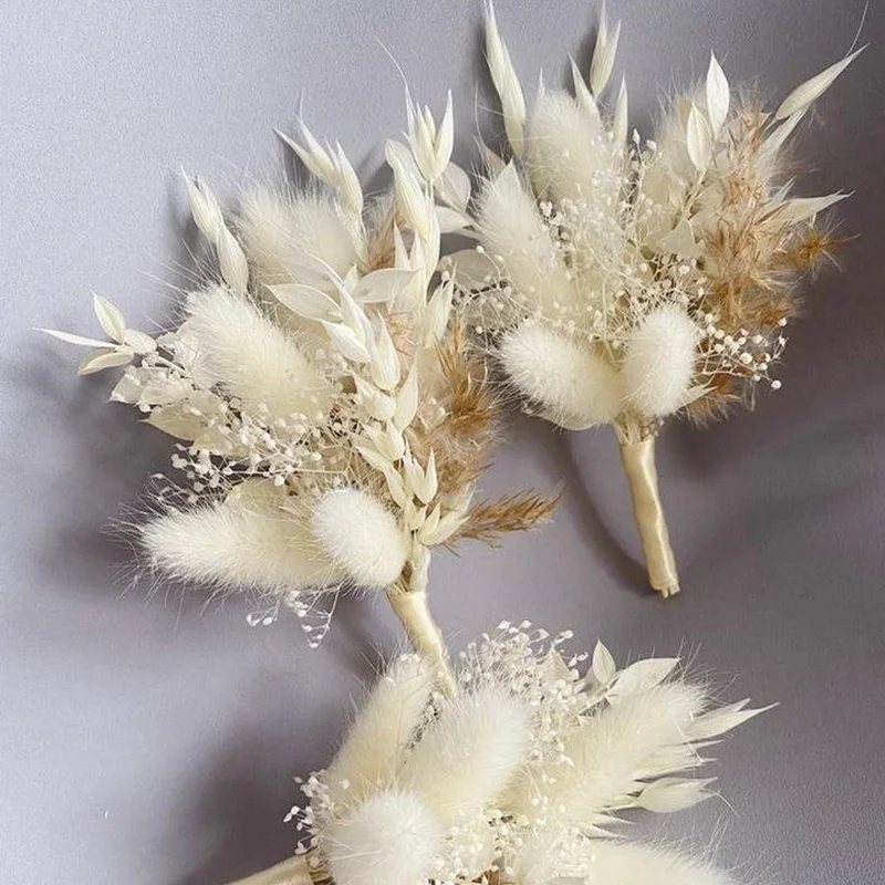 

Birthday Cake Table Decor Mini Dried Flower Bouquet Boutonnieres Wedding Groomsmen Buttonholes Pampas Grass Bridesmaid Flower