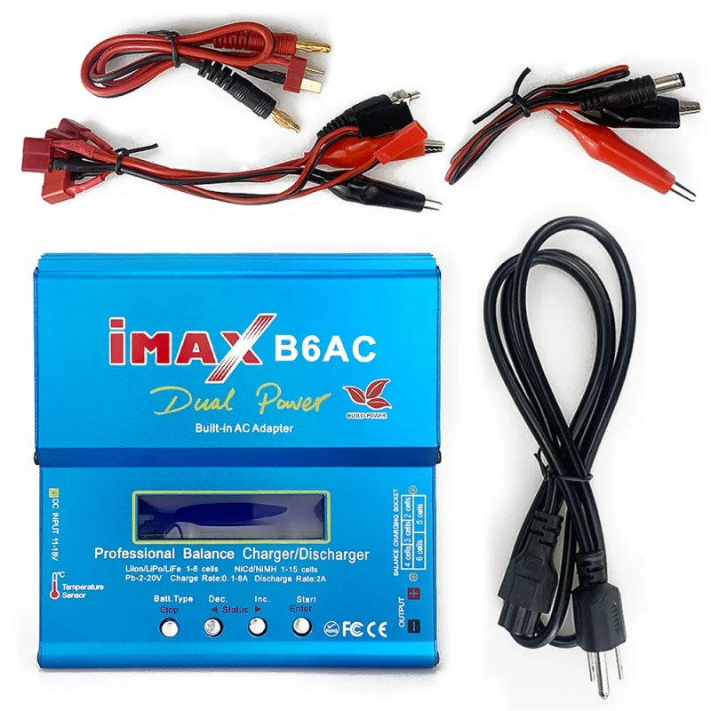 

IMAX B6AC RC Charger 80W 6A Dual Channel Balance Charger Digital LCD Screen Li-ion Nimh Nicd 1S-6 S LiPo Battery Discharger