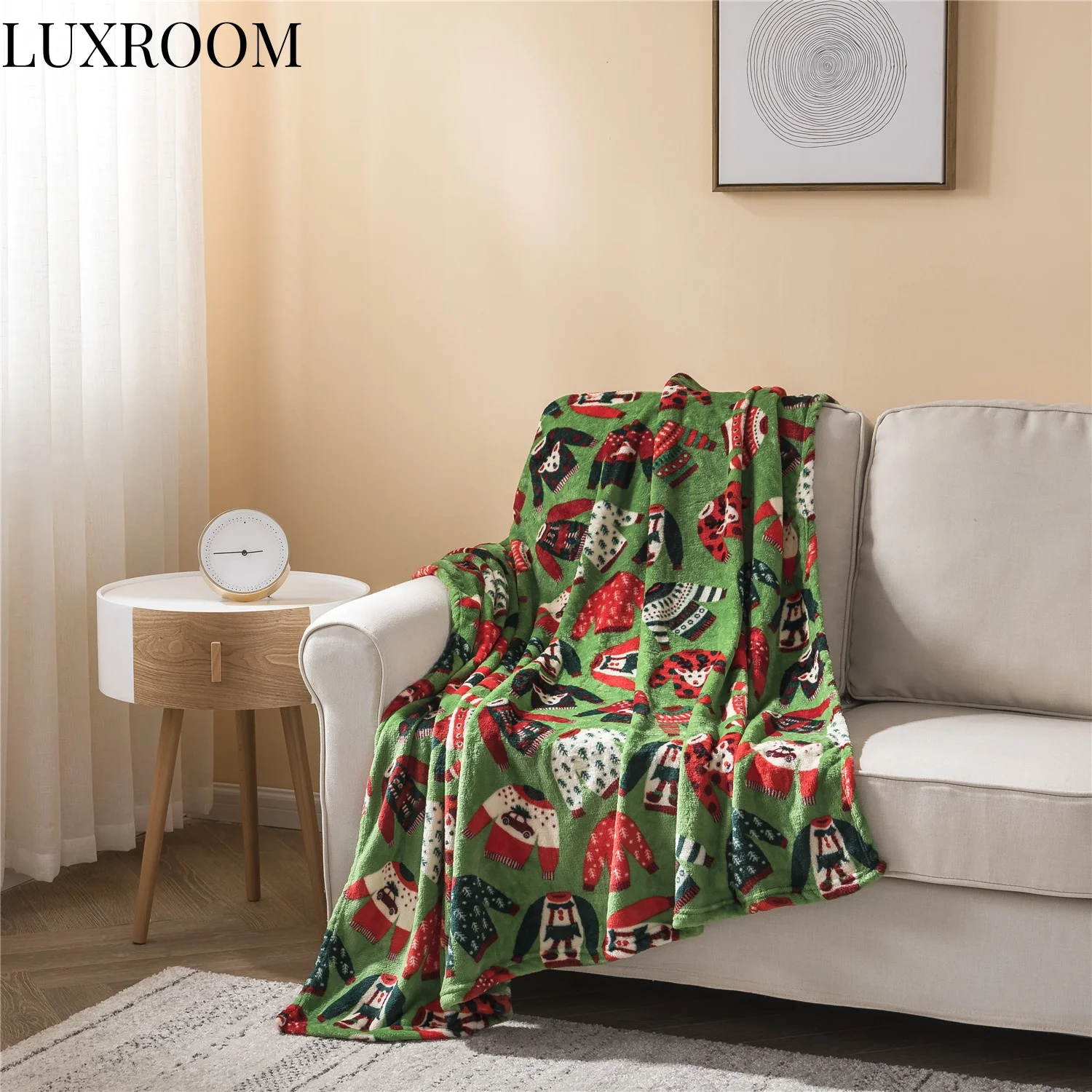 

Throw Blanket For Beds Winter Plaid Sofa Embossed Soft Coral Fleece Fabric Picnic Printed Customed Envelope Letter Comfortable