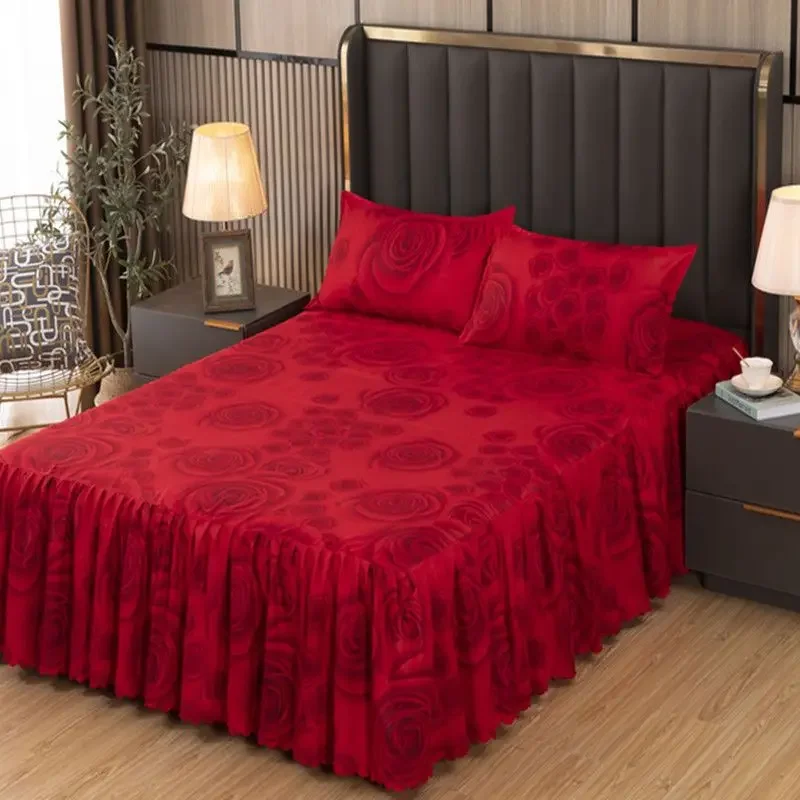 Bedroom Flat Sheets Bed Printed Fashion Modern Queen King Size Washed Cotton Comfortable Bedding Mattress Cover Bedspread New 5