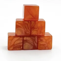 Set of 10 Pearl - Patterned Colorful DIY Dice (Orange)