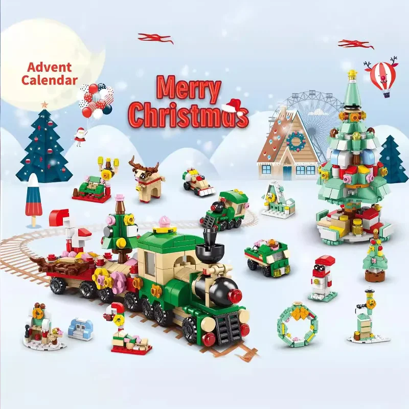 Christmas Building Blocks Set Box Kids Toys 24Years Xmas Advent Calendar Bricks Diy Kit Gift For Children 6 Years Old And Above 6
