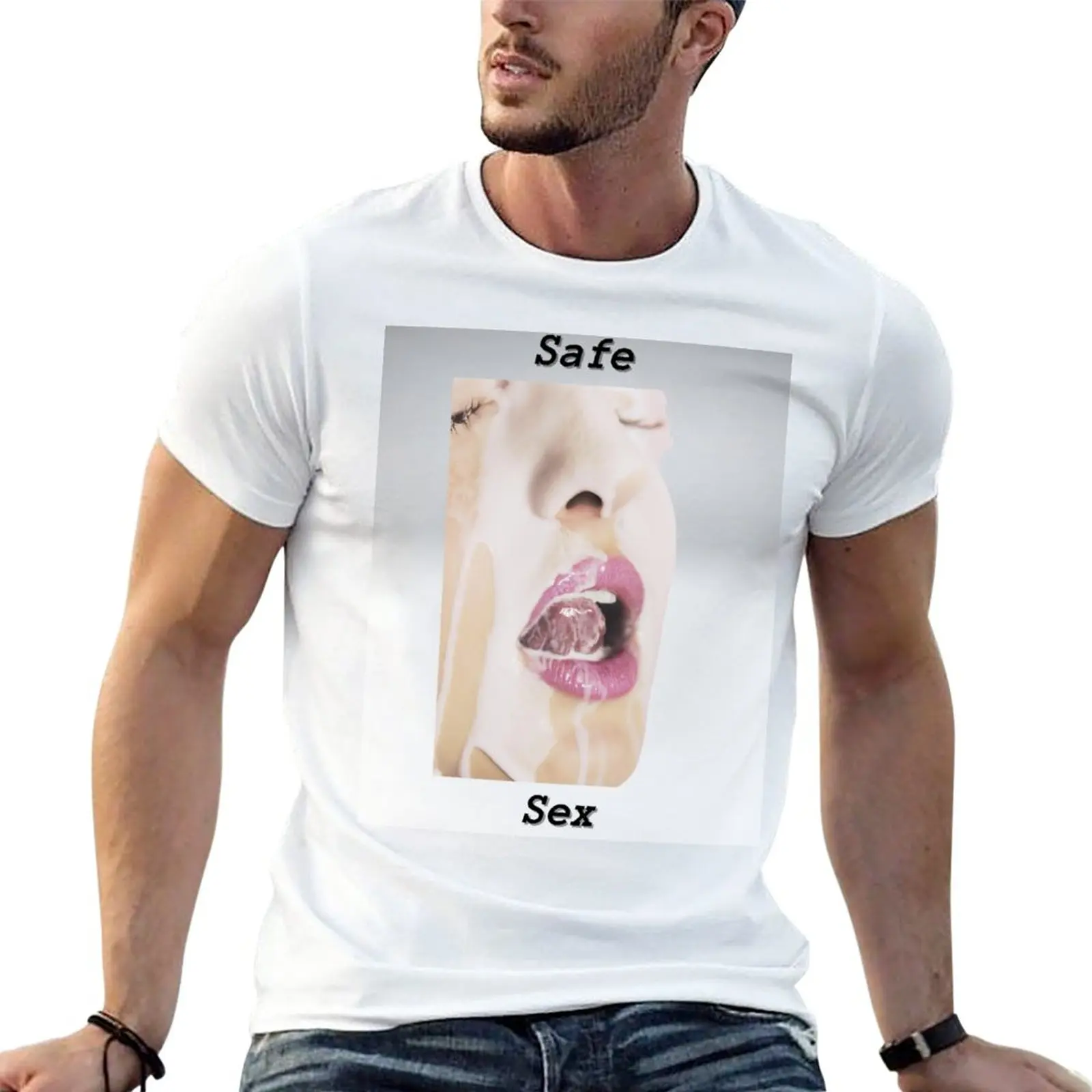 

New Safe Sex Facial T-Shirt cute clothes Short sleeve heavyweight t shirts mens big and tall t shirts