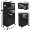 13 Drawers Tool Chest with Wheels,Large Capacity Tool Storage Cabinet with Removable Top Toolbox, Locking Mechanical Tool Cart 3