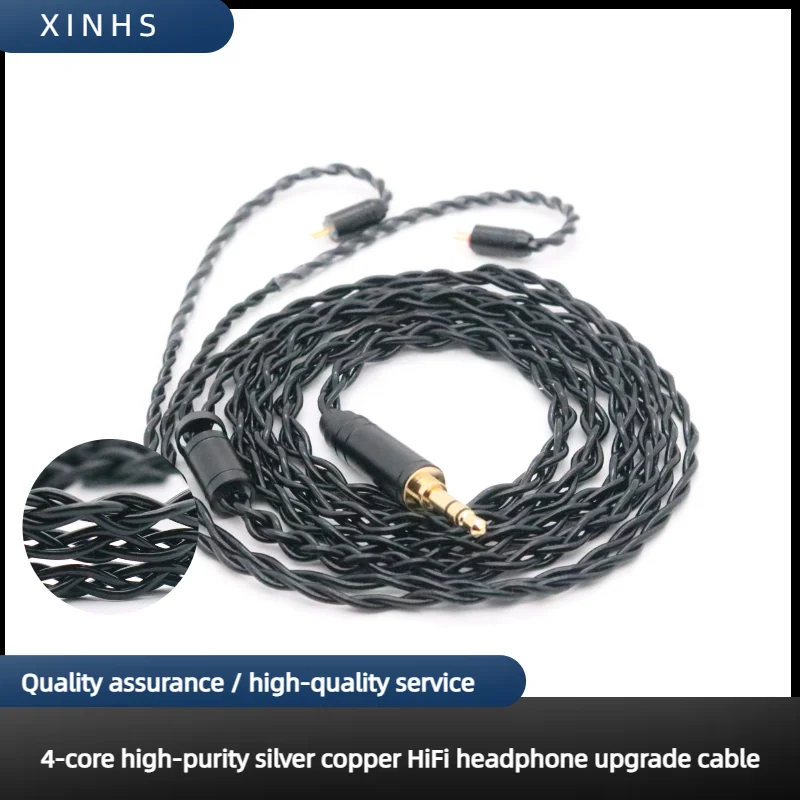 XINHS 4-жильный высокочистый посеребренный медный провод сбалансированный штекер 2,5 мм 3,5 мм 4,4 мм подходит для M5 Zetian Wu TANGZU FUDU IEM