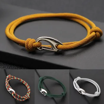 New Simple Style Double Layered Marine String Bracelet For Men Women Sliding Adjustable 3mm Thin Rope Nautical Braclet Pulseria 1