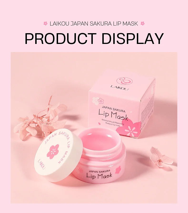 Natural Sakura Moisturizing Lip Mask Anti-drying Lip Lines Dead Skin Remover Lipsticks Long Lasting Nourishing Plump_voghion.com