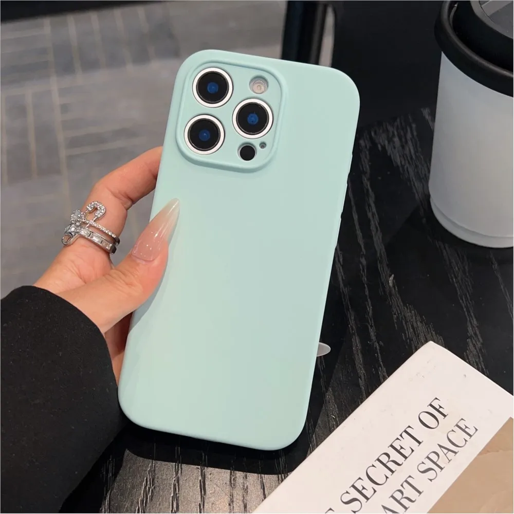 Premium Liquid Silicone Magnetic Case with Wireless Charging and Lens Protector - Soft Back Cover