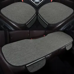 Rustic Burlap Car Seat Cushion Set - Three Pieces (GRAY)