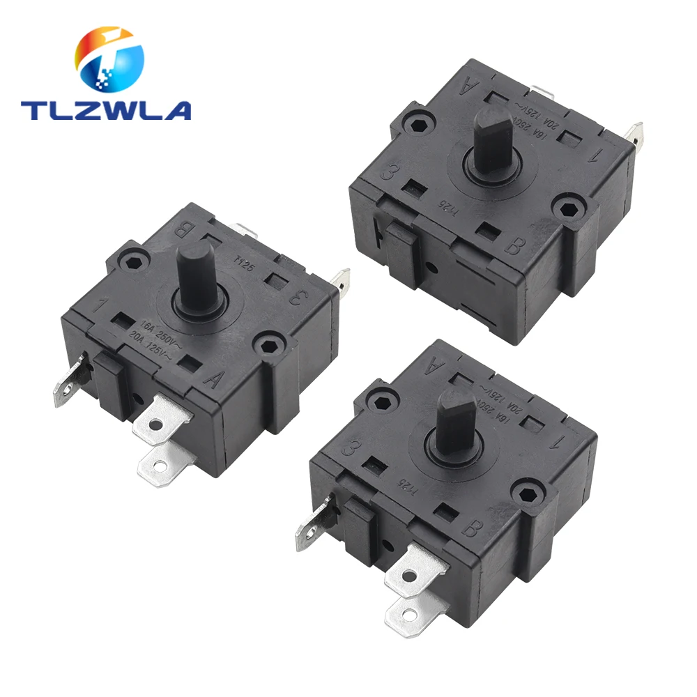 ห้องไฟฟ้าเครื่องทําความร้อนตําแหน่ง 2Pin 3Pin 5Pin ตัวเลือกสวิตช์หมุน AC 250V 16A หม้อน้ํา 1