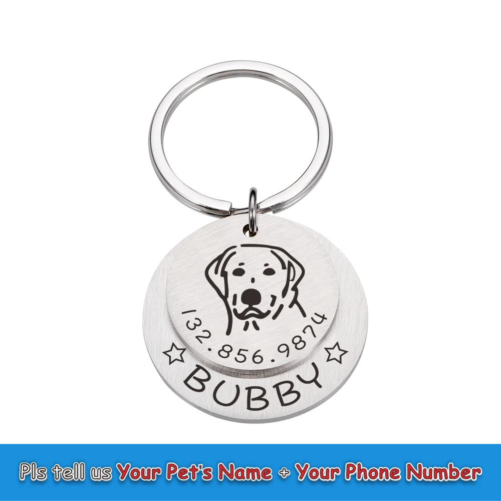 Personalized Engraving Pet ID Tags Anti-lost Dog ID Tag Identification Customized Pet Name Puppy Collar Dog Cat Tag Pet Supplies 