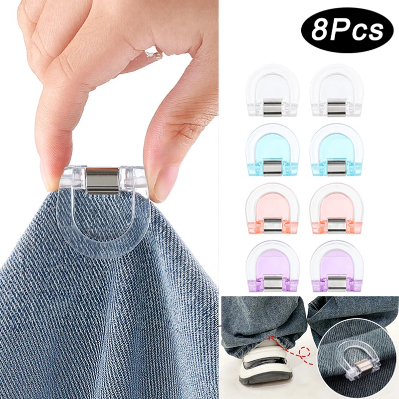 8Pcs Invisible Leg Shortening Clip non-slip Pants Edge Clip used For Anti-drag Pants Hem Fixing Multifunctional Page Holder Clip