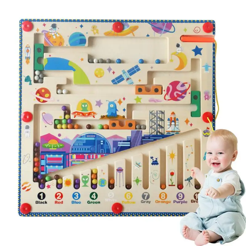 

Color Sorting Board Montessori Color Sorting Matching Puzzle Magnet Board Game Portable Wooden Magnetic Puzzle Activity Sturdy