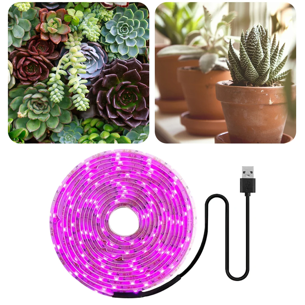 Full Spectrum USB Grow Light Strip Waterproof LED Phyto Lamp Full Spectrum Lamp for Plants Flowers Greenhouse Hydroponic