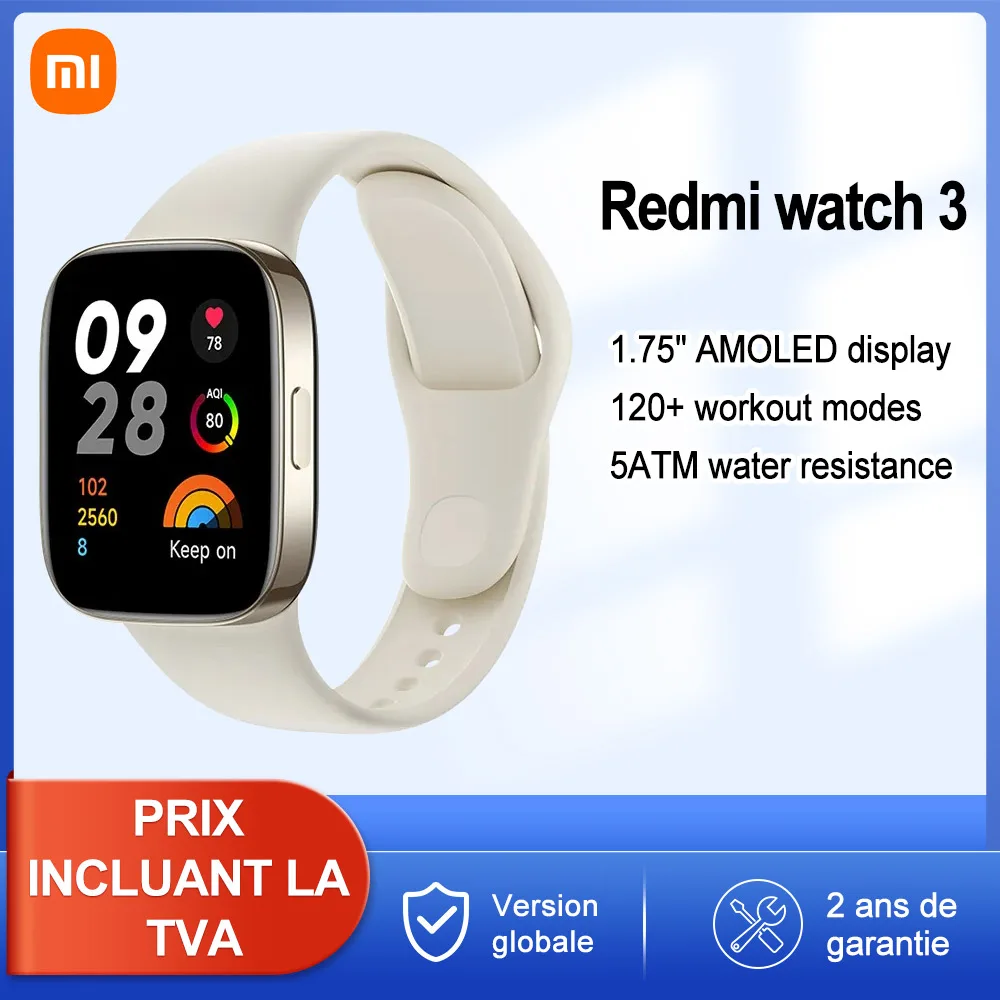 Xiaomi Montre connectée Redmi Watch 3 Ivory