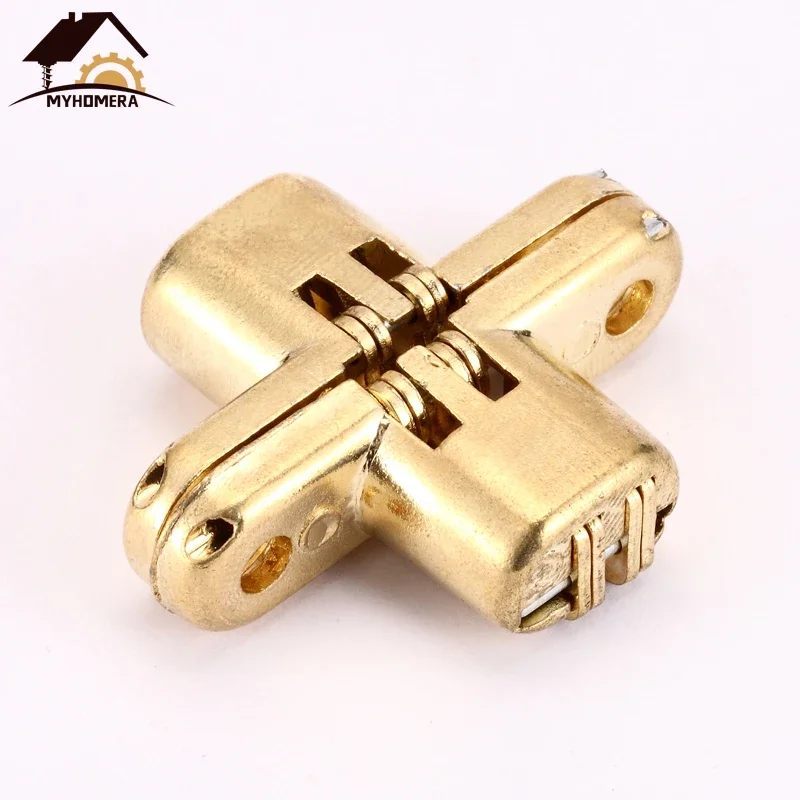 4 Pieces Hidden Hinges 12x42MM Invisible Concealed Barrel Cross Door Hinge