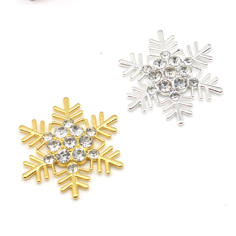 

Sell Low-Priced 5Pcs 48MM Alloy Rhinestone Snowflake Christmas Jewelry Accessories Diy Christmas Tree Christmas Clothing