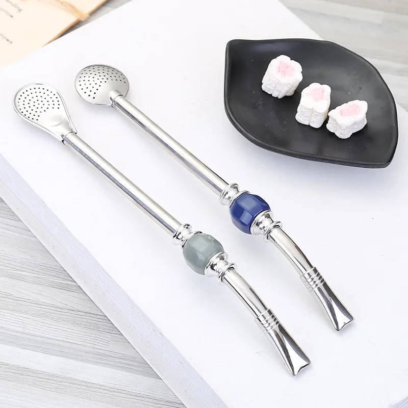 Stainless Steel straws Yerba Mate Bombilla Tea Gourd reusable Straws Filtered Spoon Straw Mate Drink bombilla Drinking
