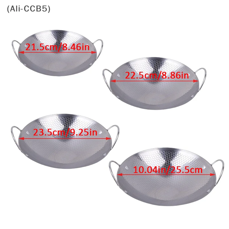1Piece Stainless Steel Outdoor Gas Stove and Alcohol Stove Special Small Hot Pot Chinese Frying Pan Camping Cookware