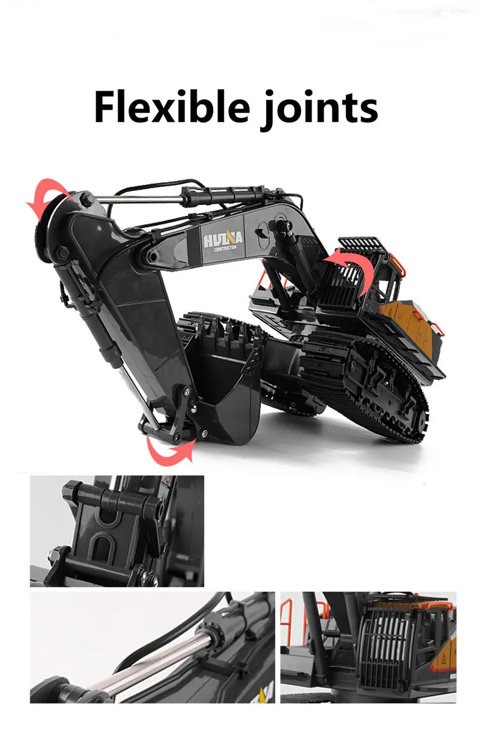 Sc51dd8198eac4ec1b17baaf6a72c1ef4D Huiner No-1592 1/14 Rc koparka gąsienicowa Alloy 2.4ghz sterowany radiowo samochód 22 kanałowy urządzenie inżynieryjne zabawki dla chłopca prezent urodzinowy