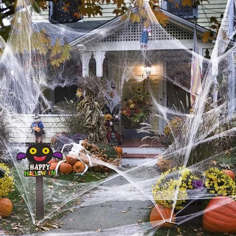 

Знак двора Хэллоуина с деревянным колом Жуткий садовый декор для призрачного фестиваля Праздник садового двора Декор газона