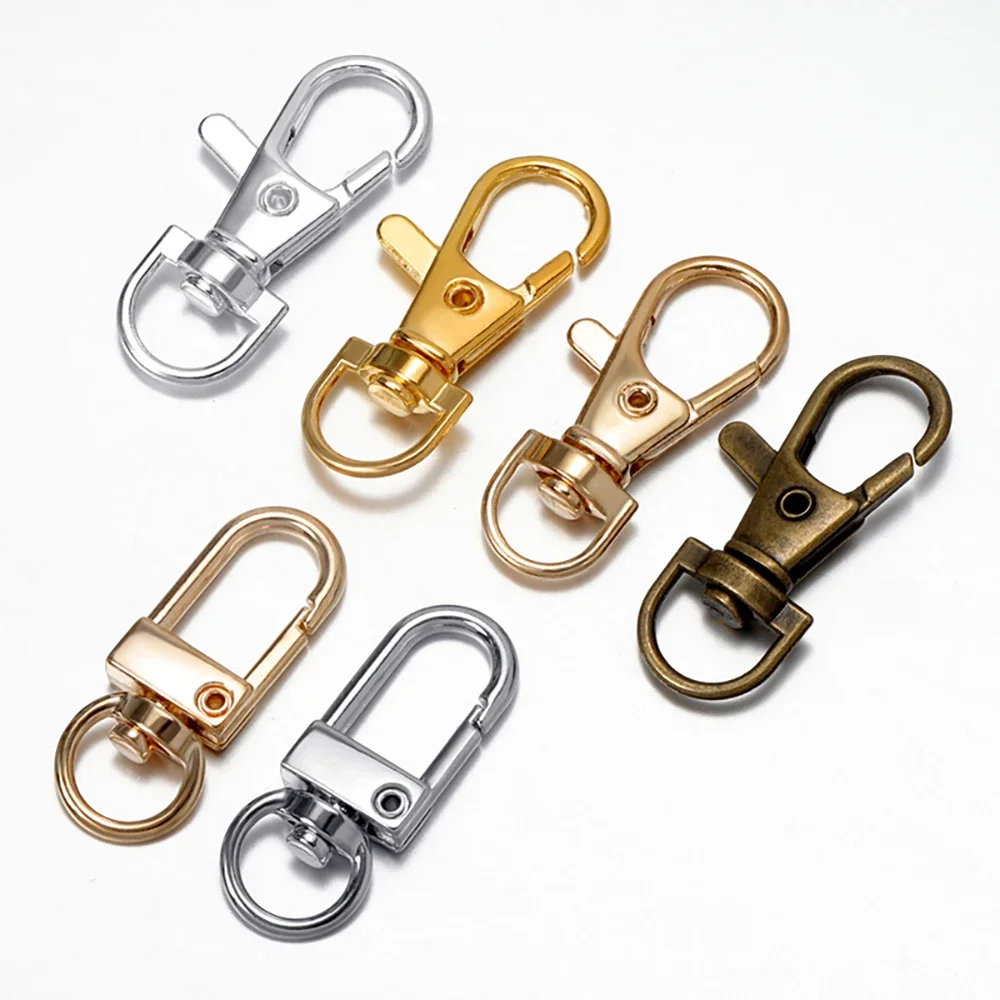 Rotating Dog Buckle Gold Lobster Clasps Hooks DIY Jewelry Making Key Ring Chain Accessories 10/50/100pcs
