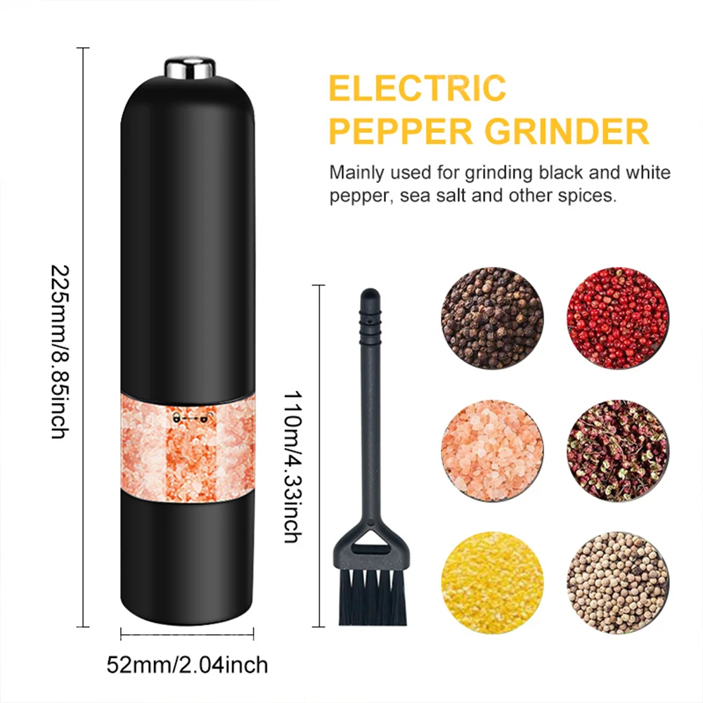 Automatic Salt Pepper Grinder Electric Spice Mill Grinder Seasoning Adjustable Coarseness Spice Kitchen Cooking Tools