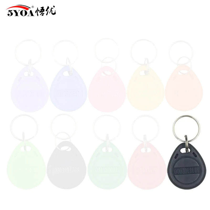 100pcs Color RFID 125KHz Proximity Keyfobs for Access Control & Time Attendance