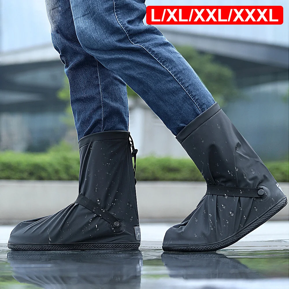1 pair Rain Shoes Cover Waterproof Motorcycle Scooter Boot Covers for Rainy Snowy Day L/XL/XXL/XXXL Unisex Shoes Protectors