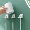 FaSoLa Toothbrush Holder Tooth Cup And Toothbrush Storage Rack, Wall-Mounted, Hole-Free Drilling Bathroom Toilet Toothbrush Rack 1