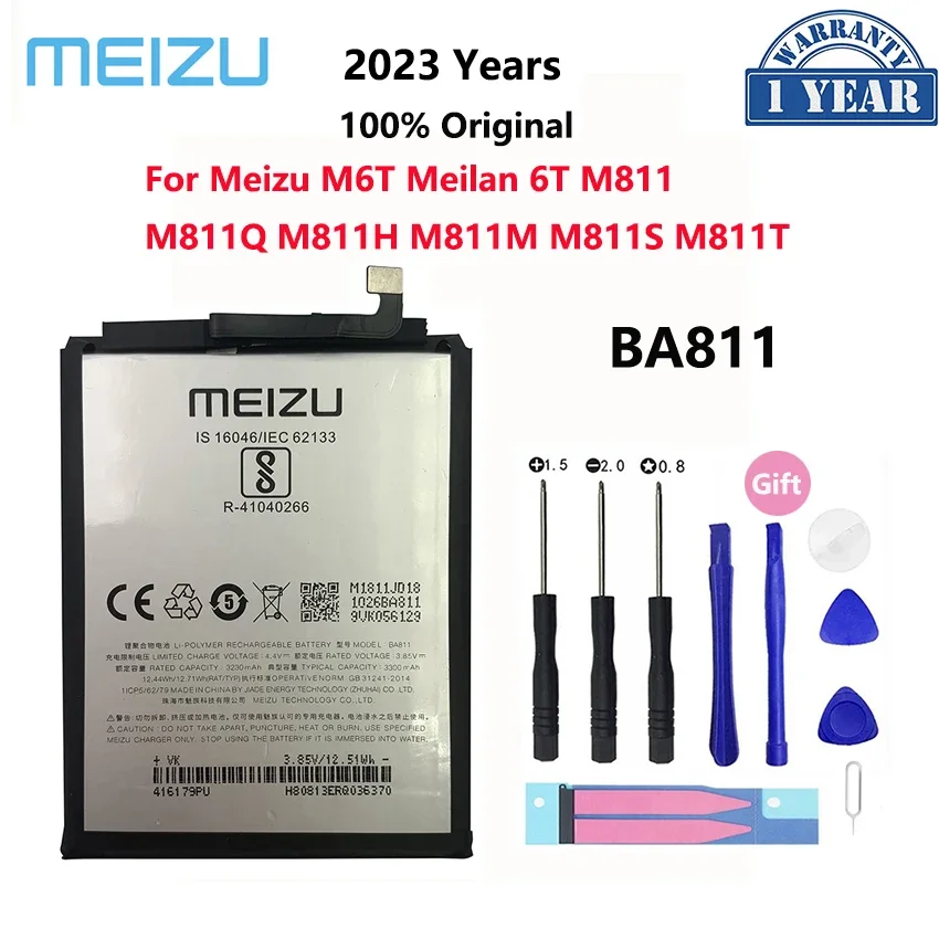 100% Новые оригинальные батареи 3300 мАч BA811 для Meizu M6T Meilan 6T M811Q M811H M811M M811S M811T аккумулятор для телефона 100% Новые оригинальные батареи 3300 мАч BA811 для Meizu M6T Meilan 6T M811Q M811H M811M M811S M811T аккумулятор для телефона