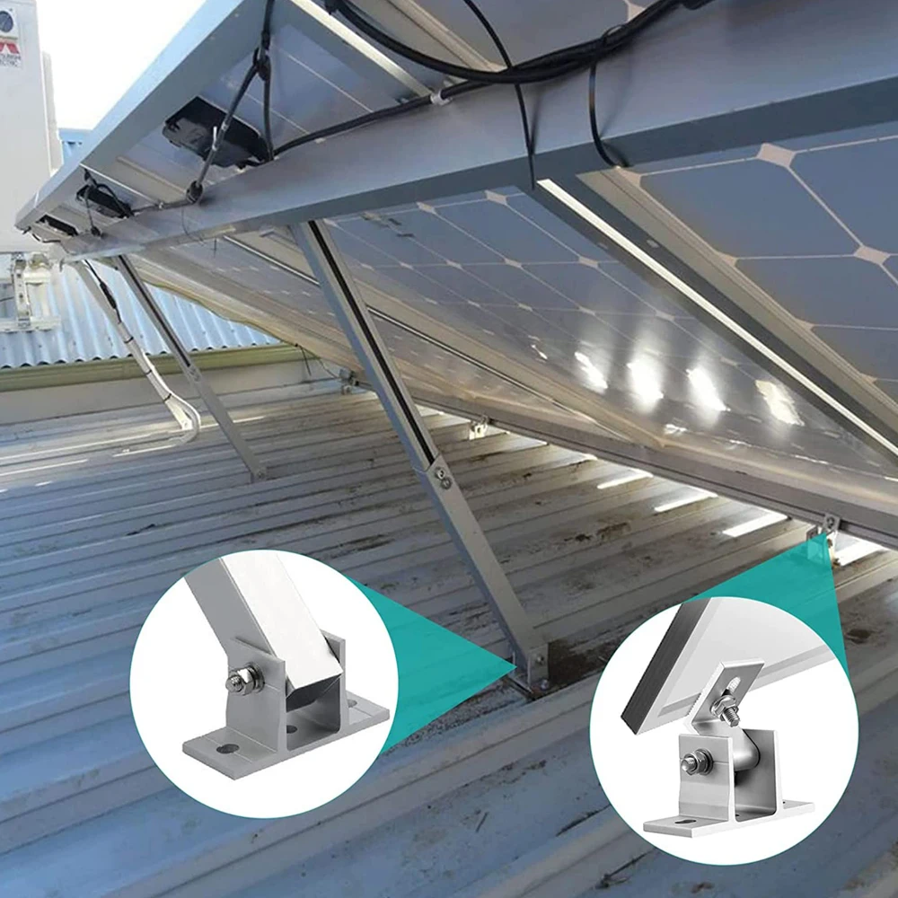 Solar Panel Mounting Bracket PV Panel Adjustable Angle Flat Roof Mounting Bracket Accessories Solar Foot Mount Tilt Bracke solar panel mounting set