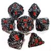 DnD Metal Dice Set - Hollow Skull Black Zinc Alloy 7pc Polyhedral Dice for Dungeons and Dragons RPG Games 1