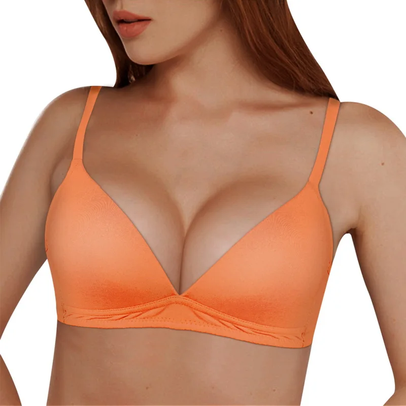 Soutien-gorge Push-up Sans Armatures - Col En V - Bralette Confortable Quotidienne - Pour Femme