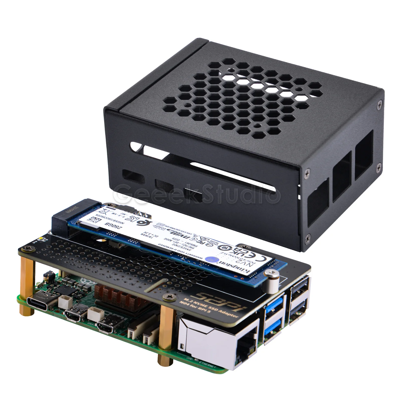 

Кулер N04 M.2 2280 PCIe-NVMe для Raspberry Pi 5, с металлическим корпусом, совместим с N04/N05/X1001/X1000