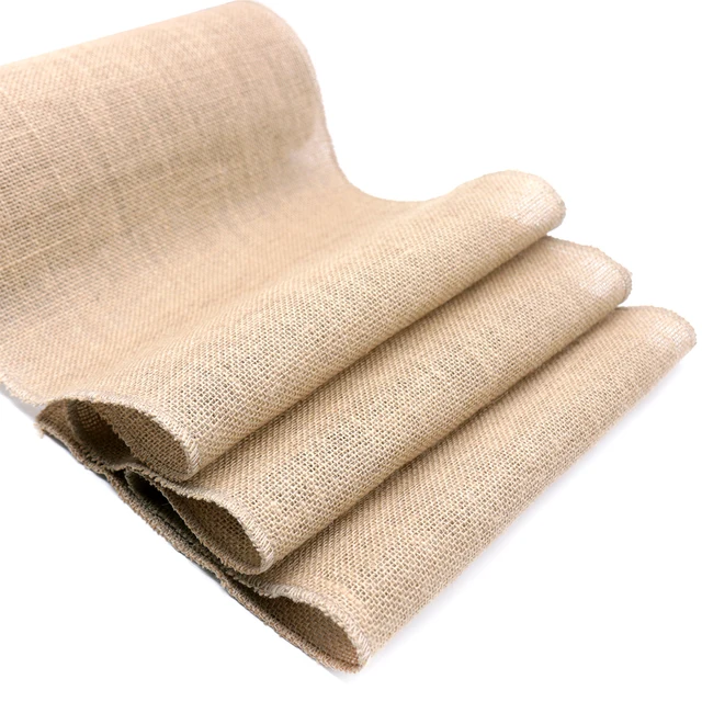 Jute Linen Vintage Table Runner Természetes Zsákvászon Rusztikus Vacsora Asztal Dekoráció Szürke Ország Esküvői Születésnapi Party - Image 6