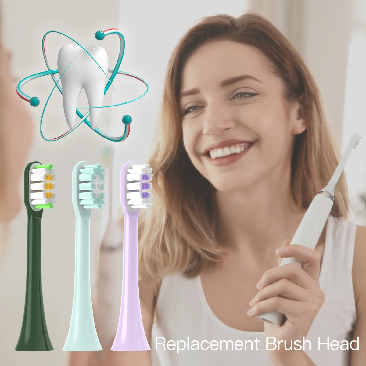 10 Stück austauschbare Bürstenköpfe für SOOCAS X3/X3 Pro/X1/V1/V2/D3/X3U/X5/D3, weiche DuPont-Borstendüsen, vakuumversiegelt verpackt – Detail 2