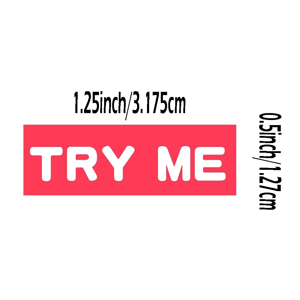Try Me Stickers Tester Sample Label for Cosmetics Pink Sample Stickers 1.25x0.5inch 500Pcs