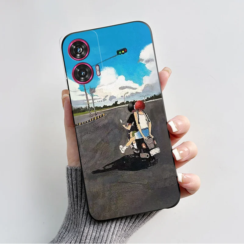 Silicone TPU Fashion Love Heart Cartoon Shockproof Phone Case for Motorola Edge 50 Fusion