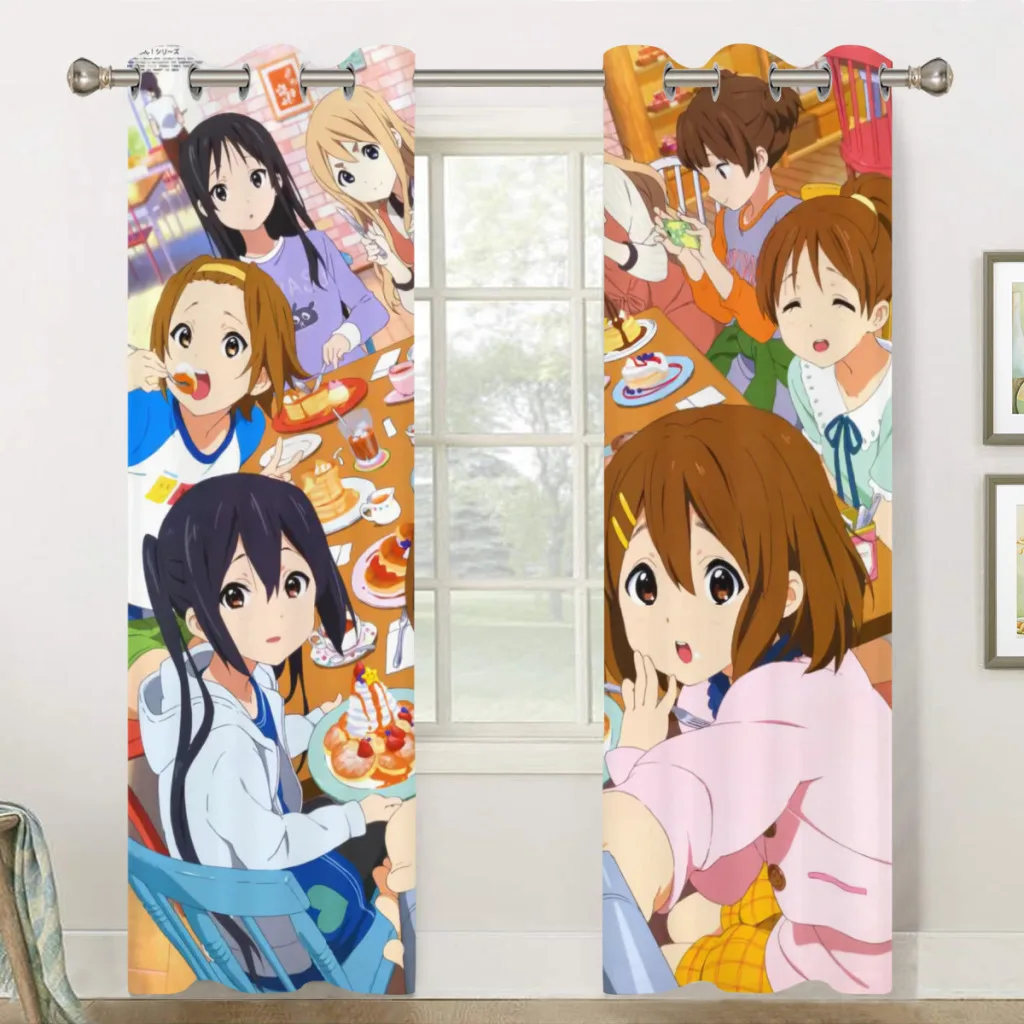 New Debut Anime Kawaii K-on! Blackout Curtains  for Bedroom Thermal Window Treatment Curtain 2 PC  4