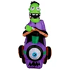8FT Long Halloween Inflatable Train Ghost Pumkin with LED Light Blow Up Yard Decoration for Holiday Party Outdoor Garden Lawn 2