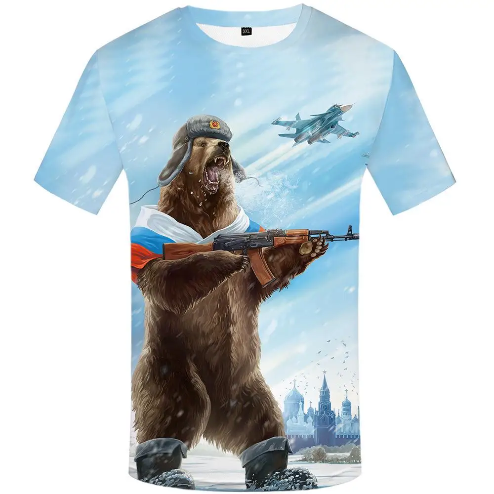 

2023 Cool 3D Bear T-shirt For Men Cute Cool Animals Printed Tshirts Oversize Casual Short-sleeved Tees Summer Trendy Lady Kid To