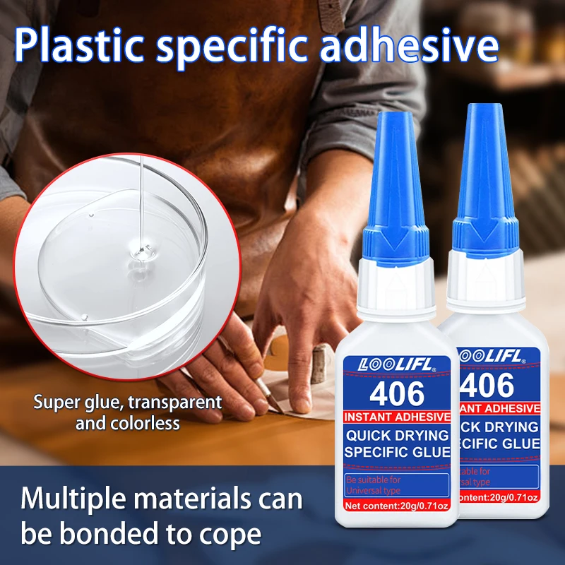 New Super Glue 406 Repairing Glue Instant Adhesive Fast Bonding Ultra-strong Adhesive long-lasting Colorless Adhesive Glue Tool 5