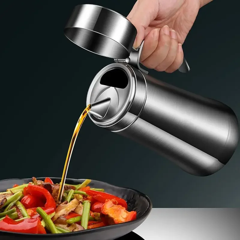 Stainless steel oil pot household kitchen does not hang oil sauce bottle vinegar bottle extra thick large capacity pot stainless steel oil pot