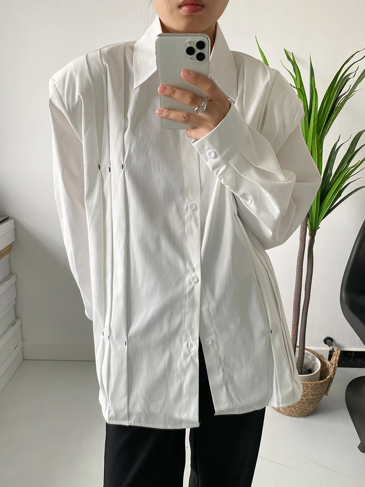 

SuperAen Korean Style Shirt Three-dimensional Lines New Design Loose Casual Shirt for Women
