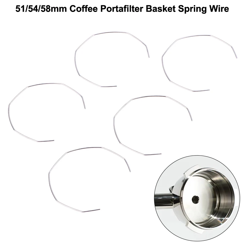 5Pcs 51/54/58mm Coffee Portafilter Basket Spring Clip Ring Wire For Breville Delonghi Expobar Rocket Coffee Machine