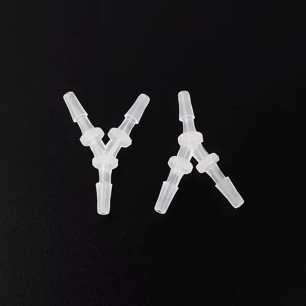 10Pcs 내구성 2.4-15.8mm Y 형 티 커넥터 플라스틱 PP PE 3 웨이 커넥터 수족관 물고기 탱크 피팅 용 소프트 호스 피팅
