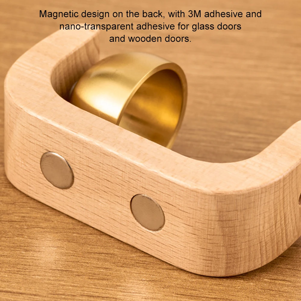 Dopamine Wind Chime C-Shaped Entry Reminder Bell Wireless Magnetic Suction Wooden Doorbell for Home and Office Car Decoration 5